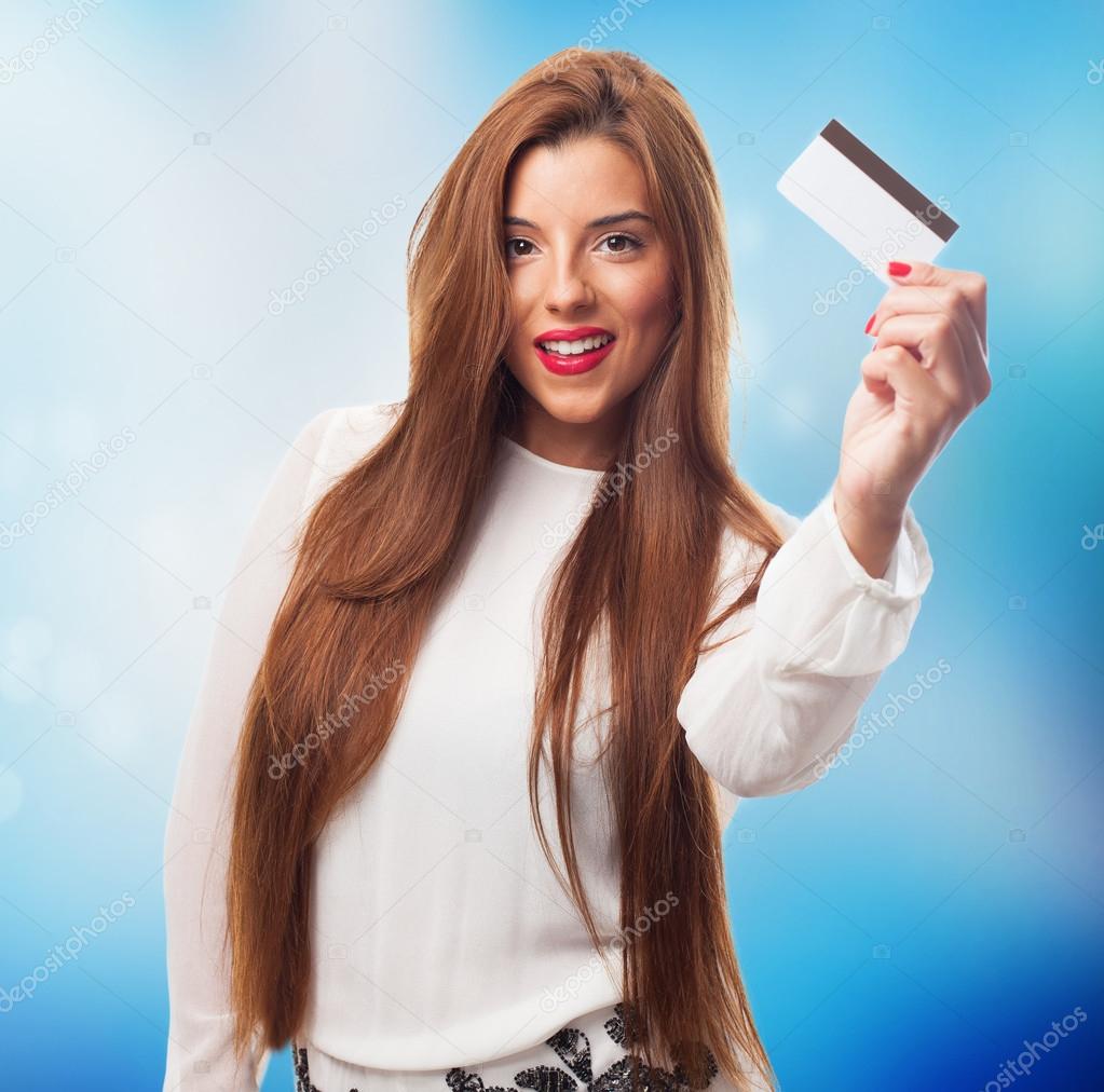 Woman shopping with credit card