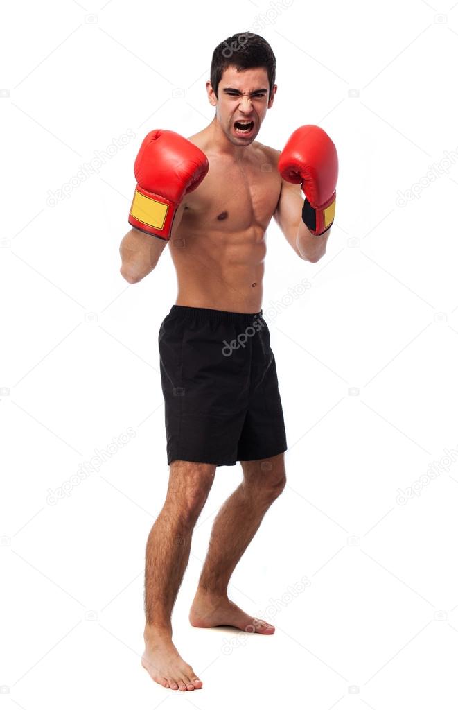 Young boxer man