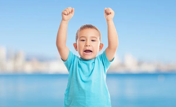 Little boy with animating gesture — Stock Photo, Image