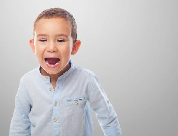 Jongen met schreeuwen gebaar — Stockfoto