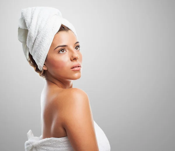 Woman after taking a bath — Stock Photo, Image