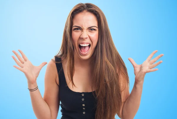 Portrait of an hysterical girl — Stock Photo, Image