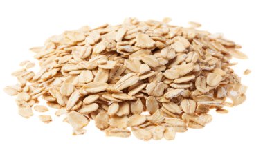 Yulaf beyaz üzerine yığını