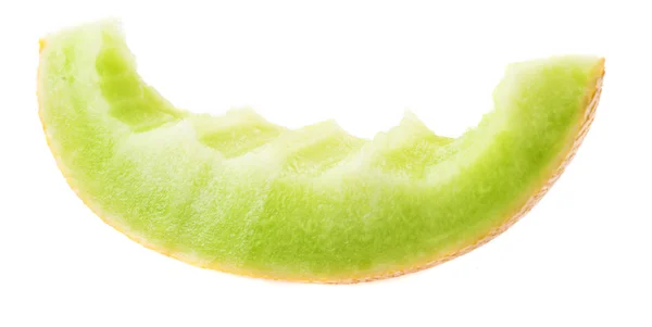 Jeść melon na białym tle — Zdjęcie stockowe