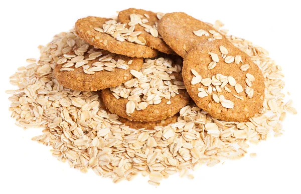 Heap of oats and biscuits — Stock Photo, Image