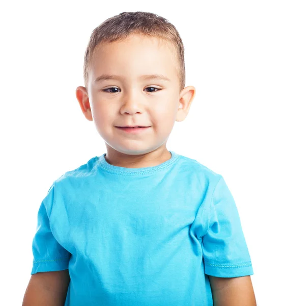 Niño detrás de la bandera — Foto de Stock