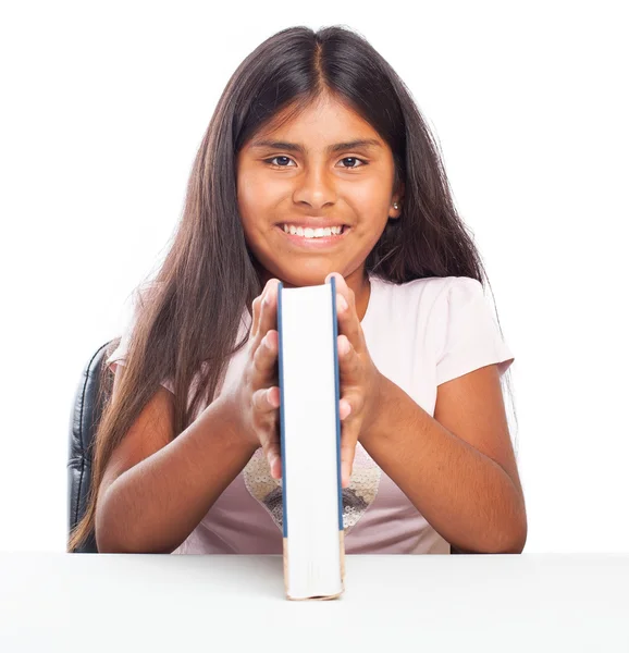 Girl holding  book — Stock Photo, Image