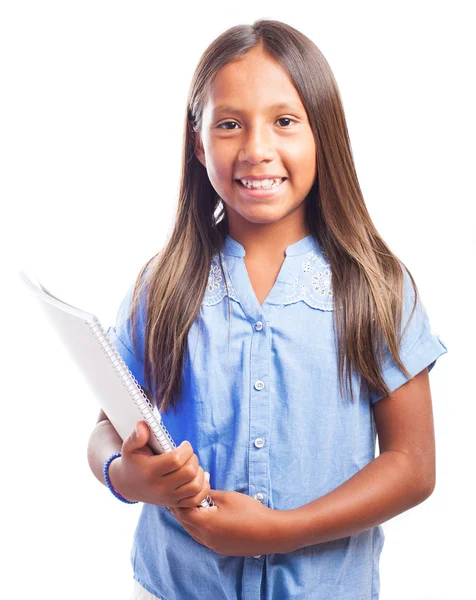 Girl holding notebook — Stock Photo, Image