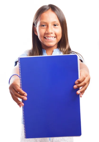 Girl holding notebook — Stock Photo, Image