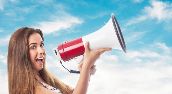 Portrait of shouting girl — Stock Photo, Image