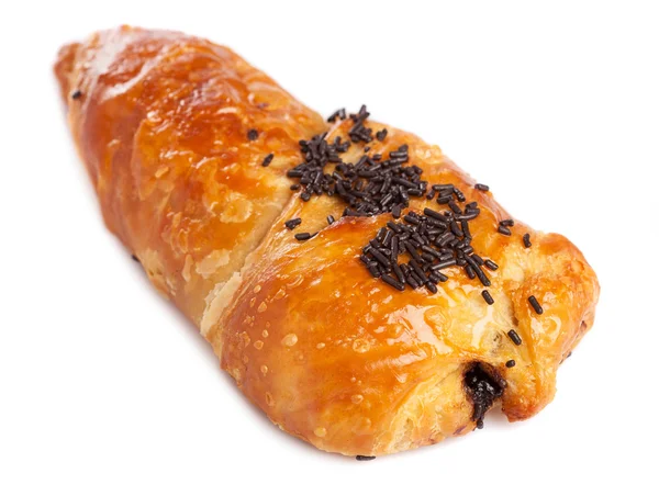 Čokoládový croissant, samostatný — Stock fotografie