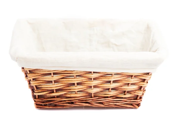 Wicker basket isolated — Stock Photo, Image