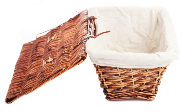 Wicker basket isolated — Stock Photo, Image