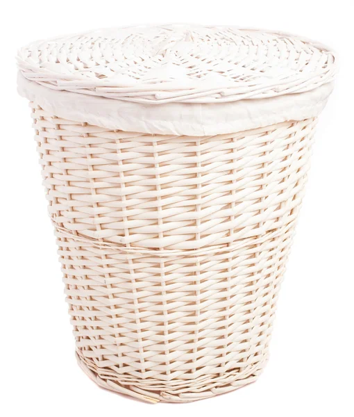 White wicker basket — Stock Photo, Image