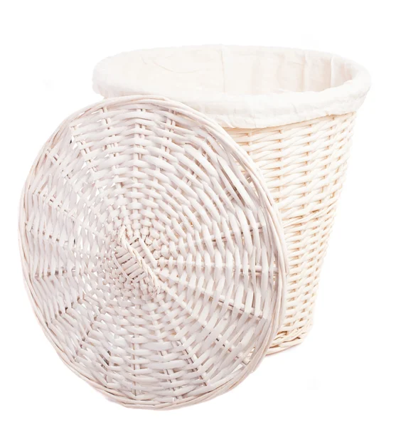 Keranjang Wicker putih — Stok Foto