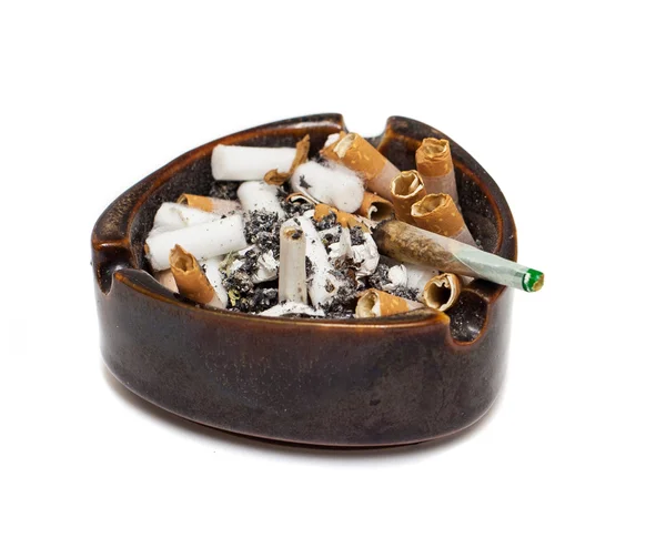 Dirty ashtray isolated — Stock Photo, Image
