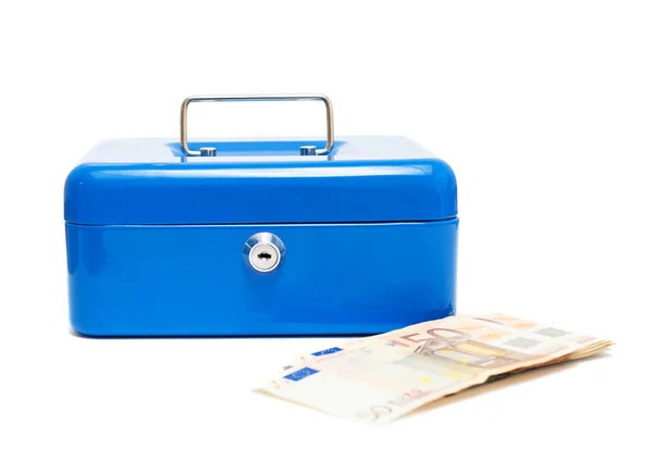 Blue cash box — Stock Photo, Image