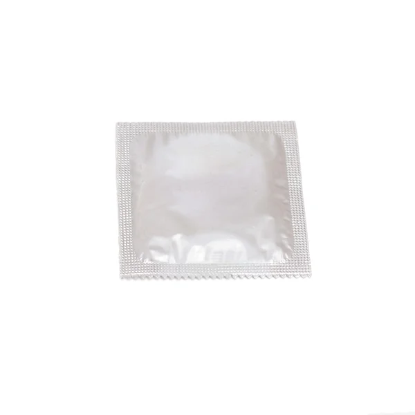 Grå kondom isolerade — Stockfoto