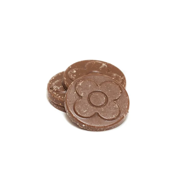 Chocolate medallions isolated — Stock Photo, Image