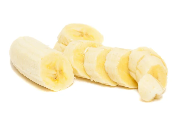 Bananenscheiben auf weiß — Stockfoto