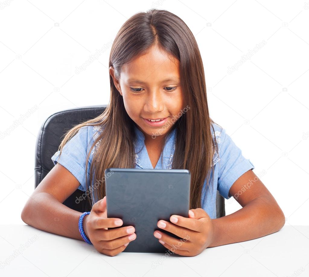 Girl using a tablet