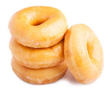 İzole donuts yığını