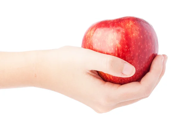 Elini tutan apple — Stok fotoğraf