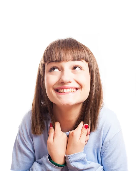 Adorable girl looking up — Stock Photo, Image