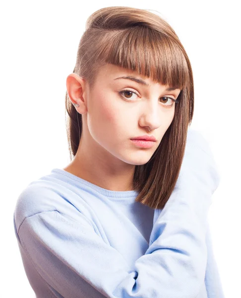 Ragazza che gioca con i capelli — Foto Stock