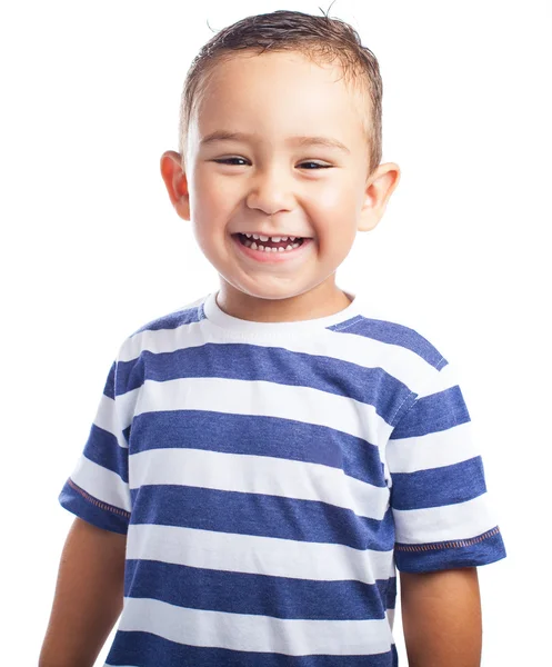 Laughing child a white — Stock Photo, Image