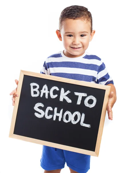 Child holding  blackboard — Stock Photo, Image
