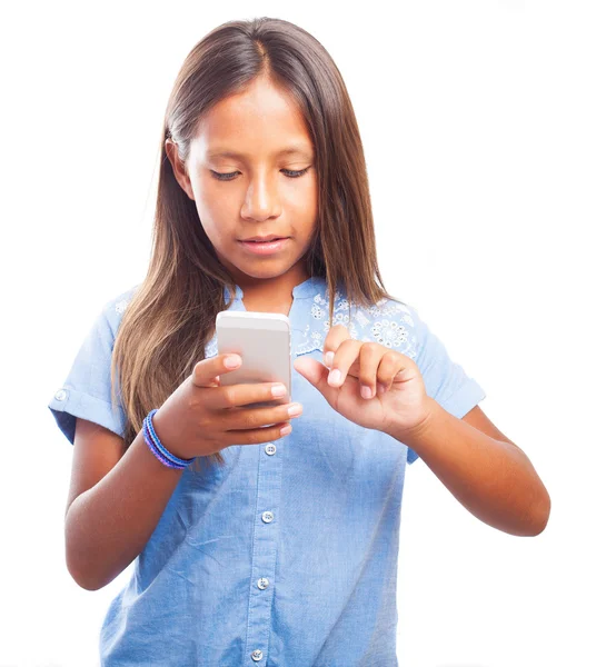 Menina usando smartphone — Fotografia de Stock