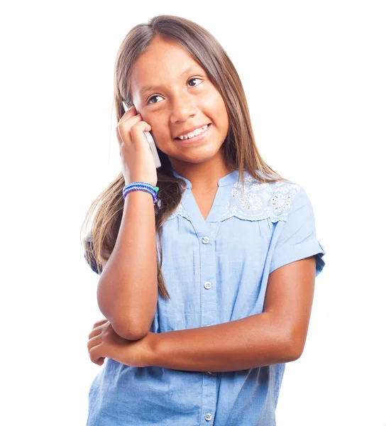 Girl using smartphone — Stock Photo, Image