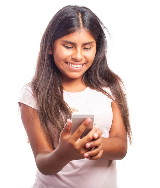 Mädchen mit Smartphone — Stockfoto