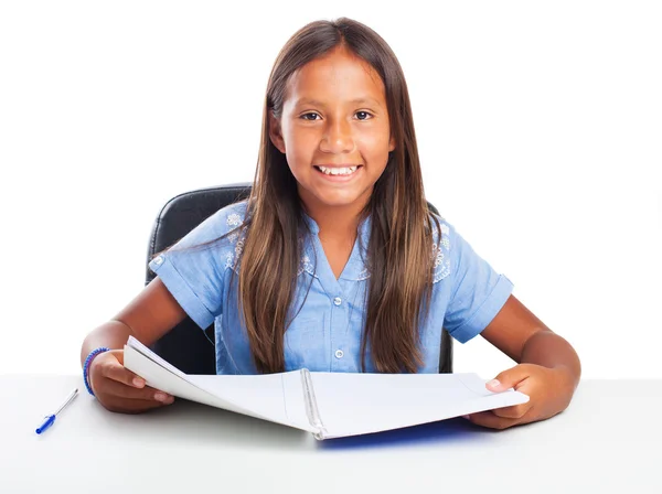 Girl doing her homework — Stock Photo, Image