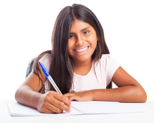 Girl doing homework — Stock Photo, Image