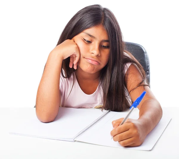 Girl doing homework — Stock Photo, Image