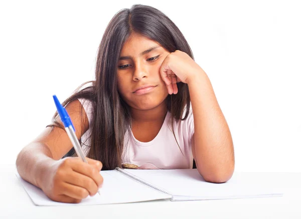 Girl doing homework — Stock Photo, Image