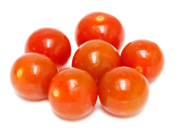 Cherry tomatoes on white — Stock Photo, Image