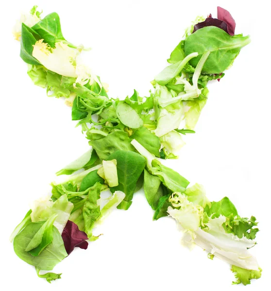 Letter "X" made from leaves — Stock Photo, Image