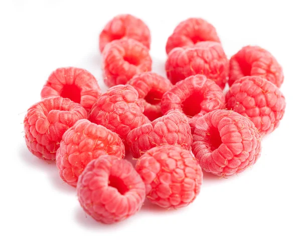 Group of raspberries on white — Stock Photo, Image