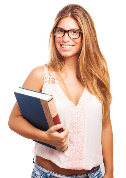 Girl holding a book — Stock Photo, Image