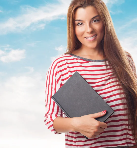 Woman holding a book — Stock Photo, Image