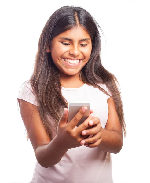 Girl using smartphone Stock Picture