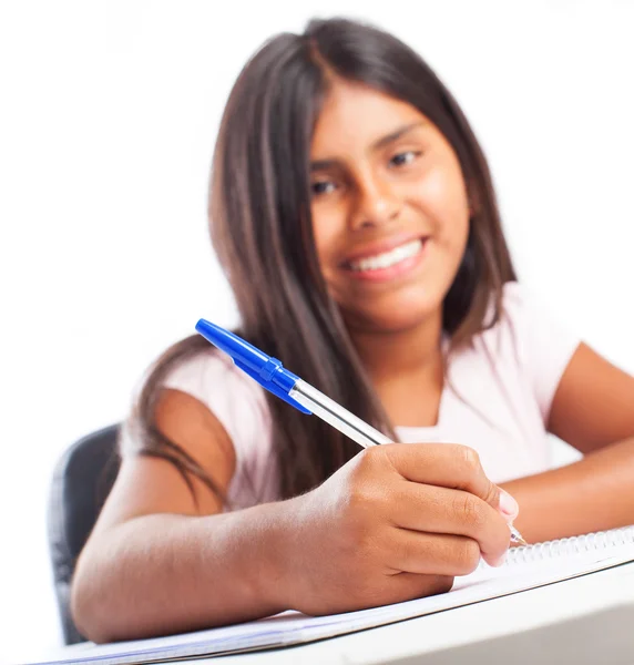 Menina fazendo lição de casa — Fotografia de Stock