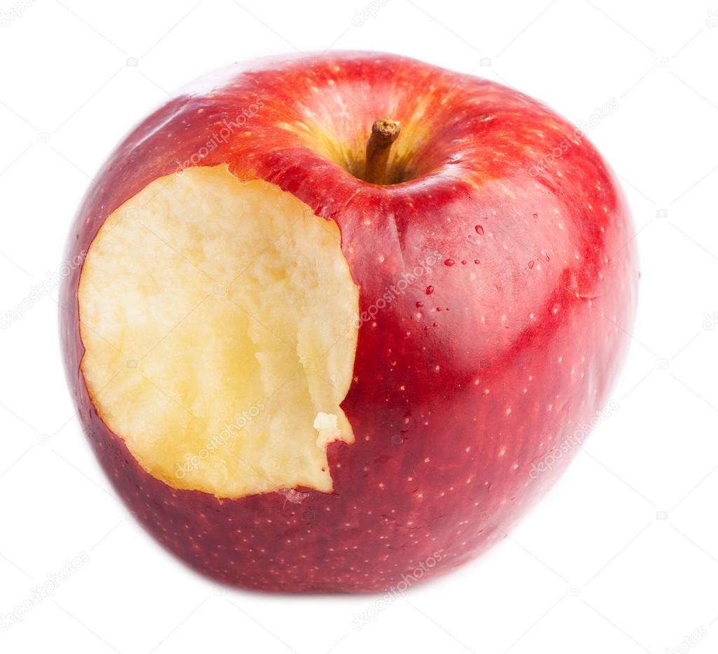 Red bitten apple