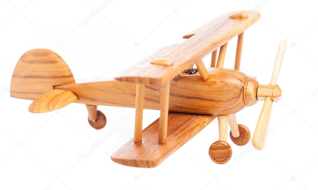 Isolated wooden airplane