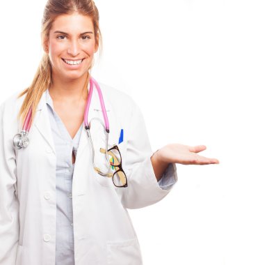 Doktor bir şey tutan