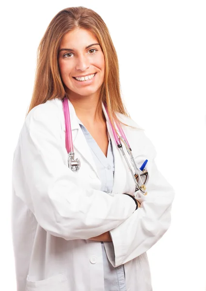 Porträtt av leende läkare — Stockfoto