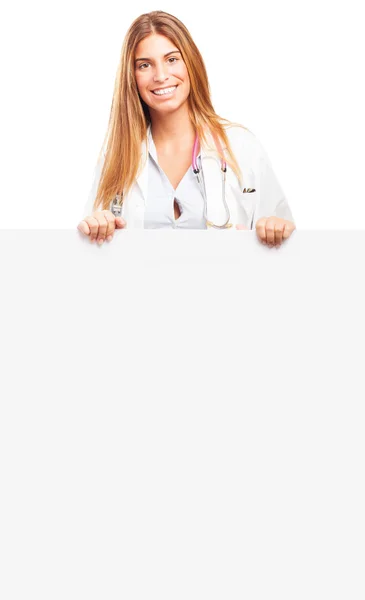 Γιατρός μία Λευκή πινακίδα — Φωτογραφία Αρχείου